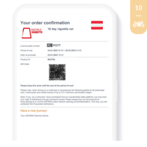 Austria na 10 dni - motocykl (e-winieta)